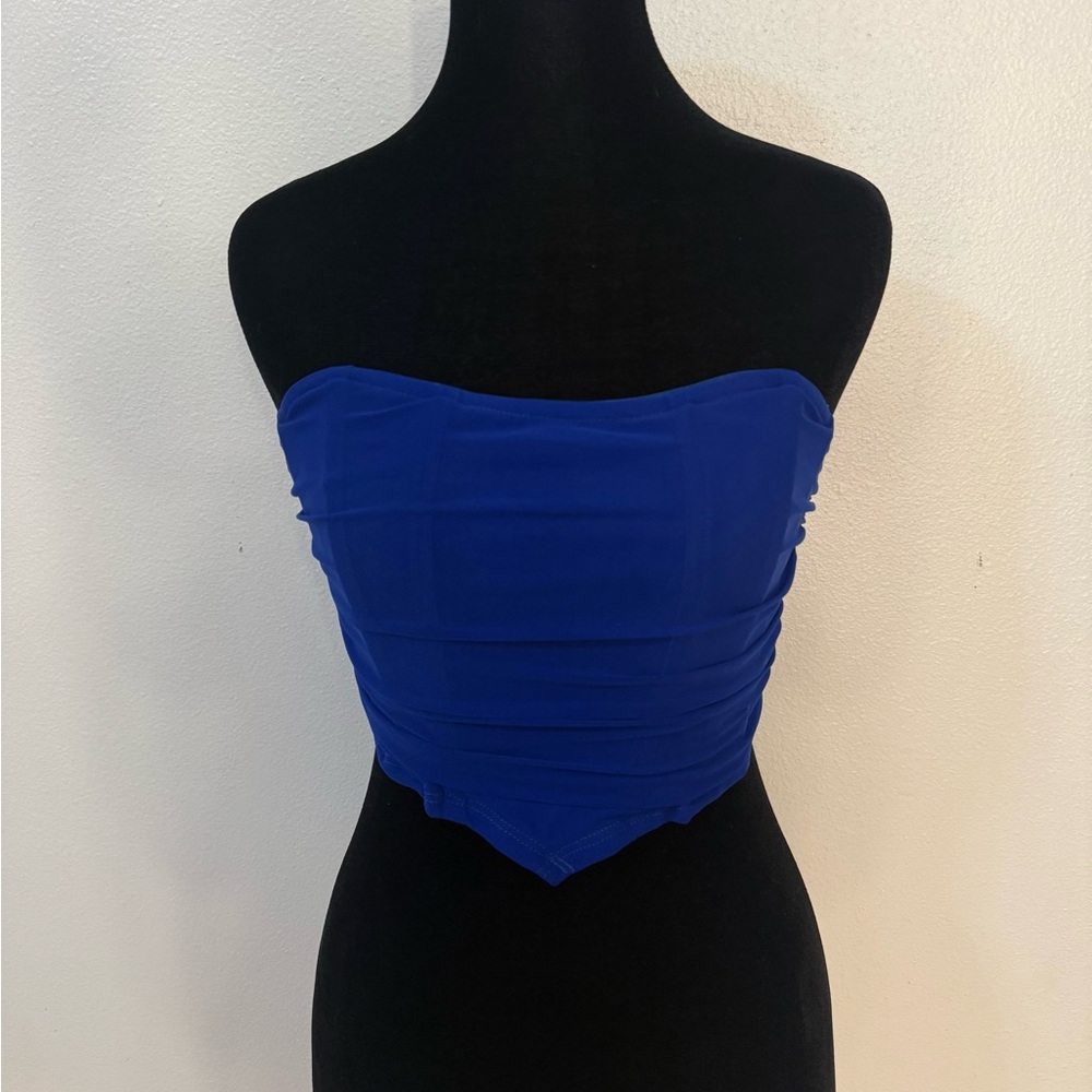 SHEIN Royal Blue Strapless Crop Top